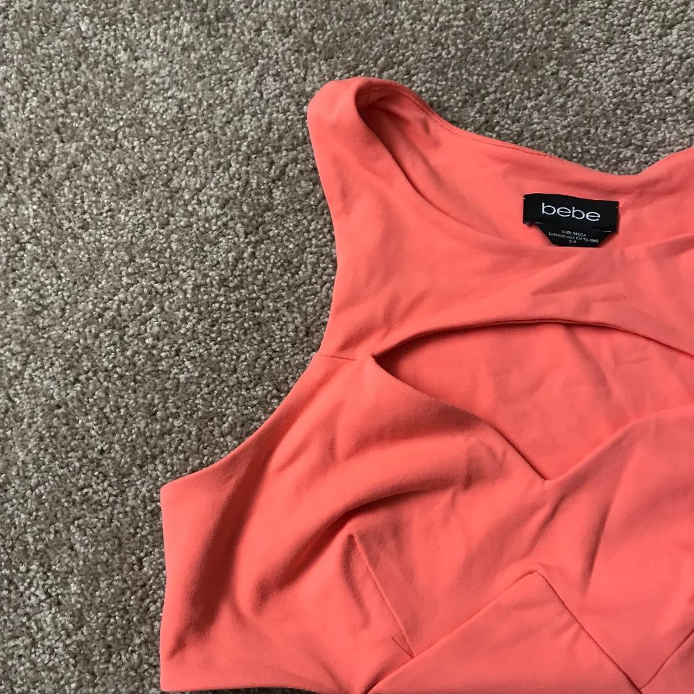 bebe Orange Sherbet Cut-Out Dress Small - Picture 5 of 10